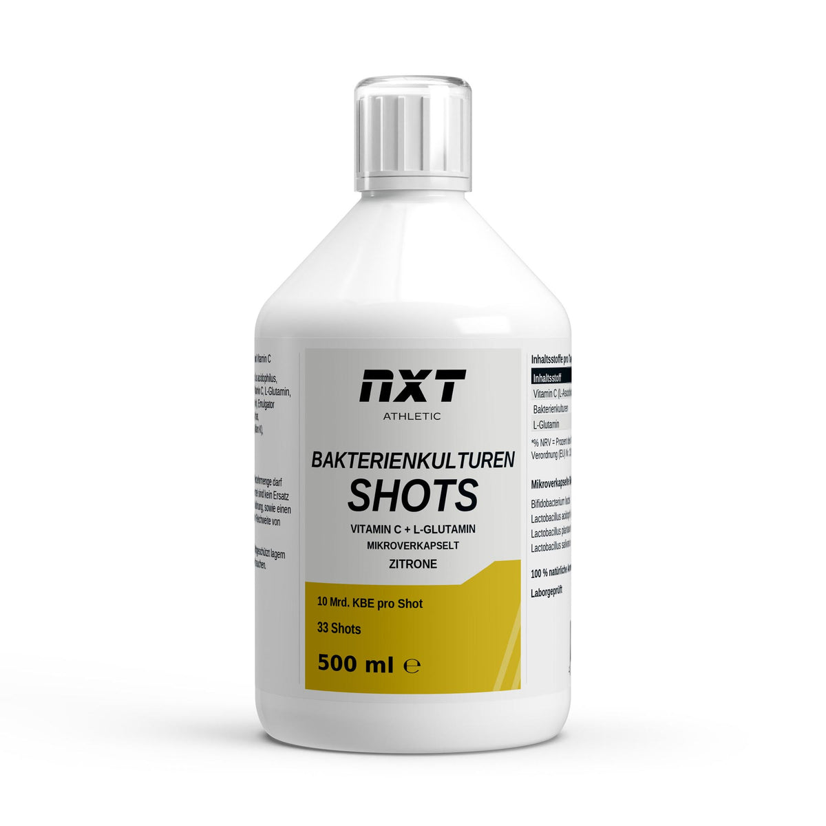 NXT Athletic Bakterienkulturen Shots – Frontansicht