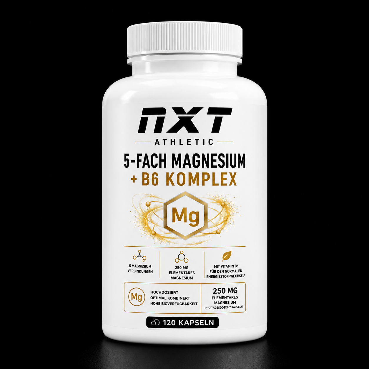 Magnesium 5x Komplex + B6 - 120 vegane Kapseln