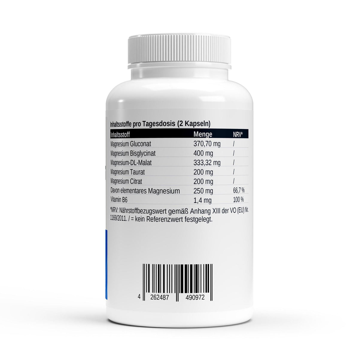 NXT Athletic Magnesium 5-fach Komplex – Inhaltsstoffe und Nährwerte