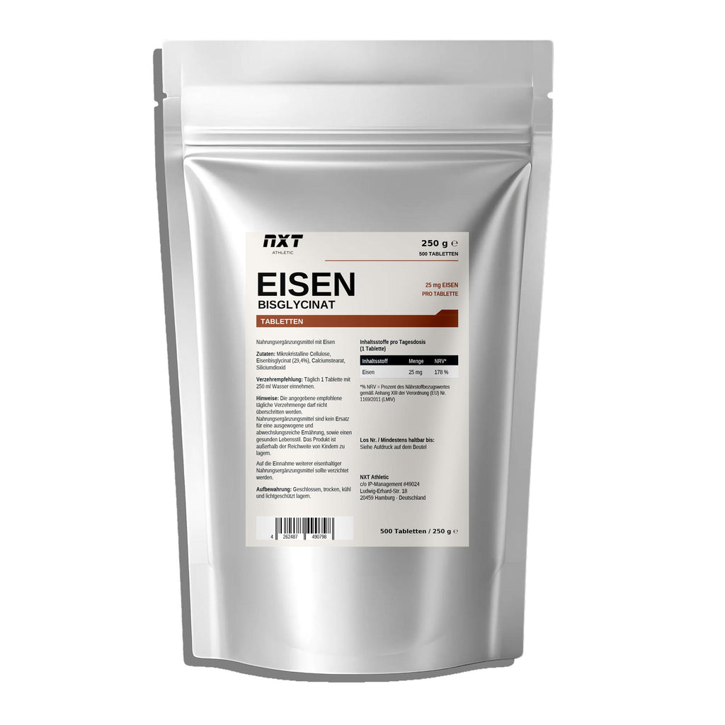 NXT Athletic Eisenbisglycinat Tabletten – Frontansicht