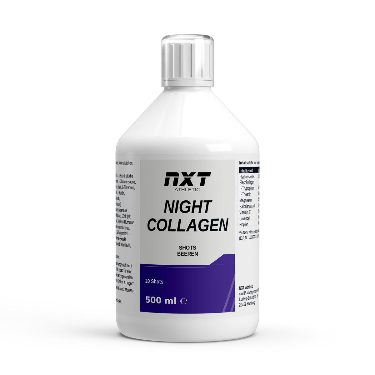 NXT Athletic Night Collagen Shots – Frontansicht