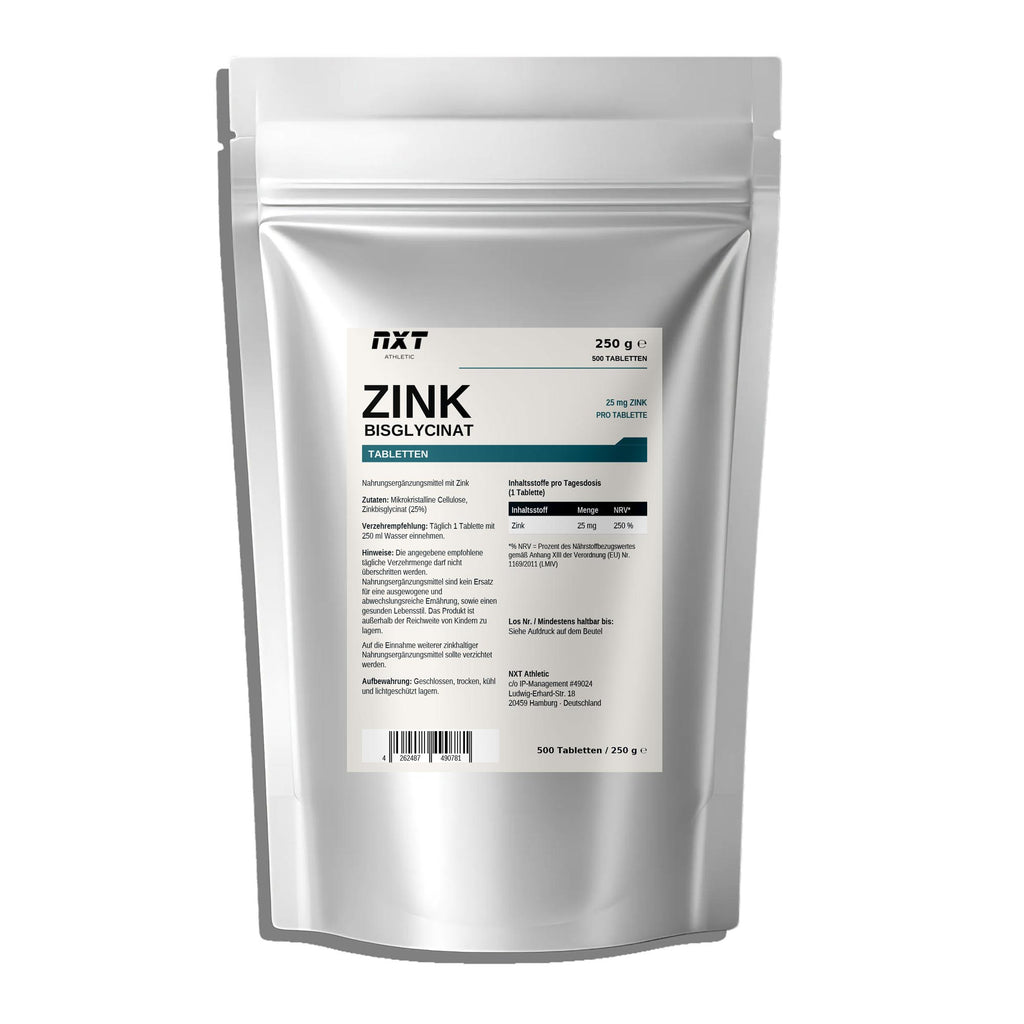 NXT Athletic Zinkbisglycinat Tabletten – Frontansicht