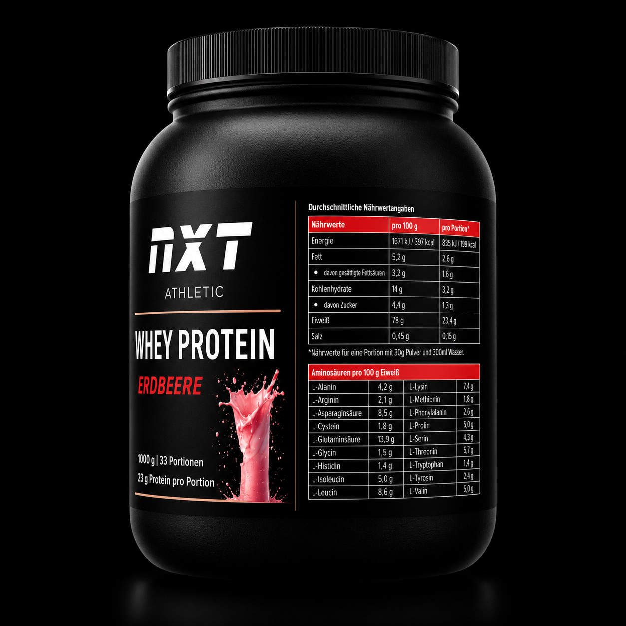 Premium Whey Protein Erdbeere