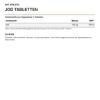 NXT Athletic Jod Tabletten – Inhaltsstoffe pro Tagesdosis: 150 µg Jod, 100 % NRV; Zutaten