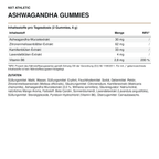 NXT Athletic Ashwagandha Gummies – Inhaltsstoffe, Mengen und Zutaten