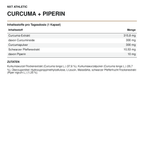 NXT Athletic Curcuma + Piperin – Inhaltsstoffe, Mengen und Zutaten