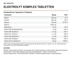 NXT Athletic Elektrolyt Komplex Tabletten – Inhaltsstoffe, Mengen und Zutaten