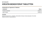NXT Athletic Kreatin Monohydrat Tabletten – Inhaltsstoffe, Mengen und Zutaten