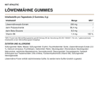 NXT Athletic Löwenmähne Gummies – Inhaltsstoffe, Mengen und Zutaten